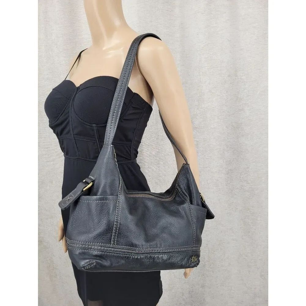 The Sak Kendra Hobo Shoulder Bag Black Leather